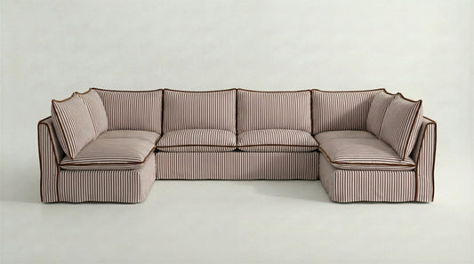 Coco U-Shape Modular Sofa in Customer's Own Material - Handmade to Order in the USA