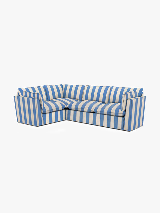 Cocobella RH 2 x 3 seater sofa in Cornish Blue Stripe - Hand Made in USA
