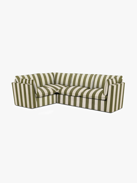 Cocobella RH 2 x 3 seater sofa in Spring Green Stripe - Hand Made in USA