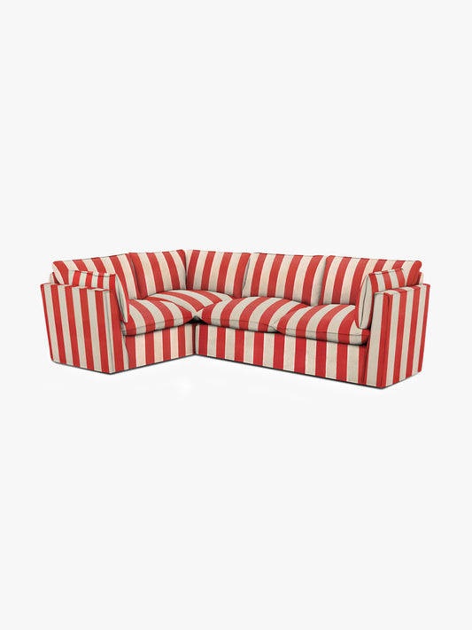 Cocobella RH 2 x 3 seater sofa in Petunia Red Stripe - Hand Made in USA