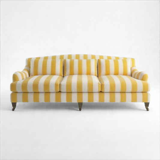 Felix 4 seater sofa in Dandelion Stripes - Hand Made in USA
