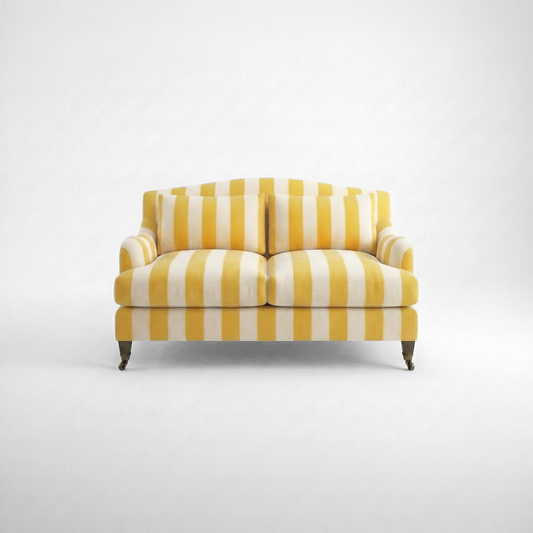 Felix 2 seater sofa in Dandelion Stripes - Hand Made in USA