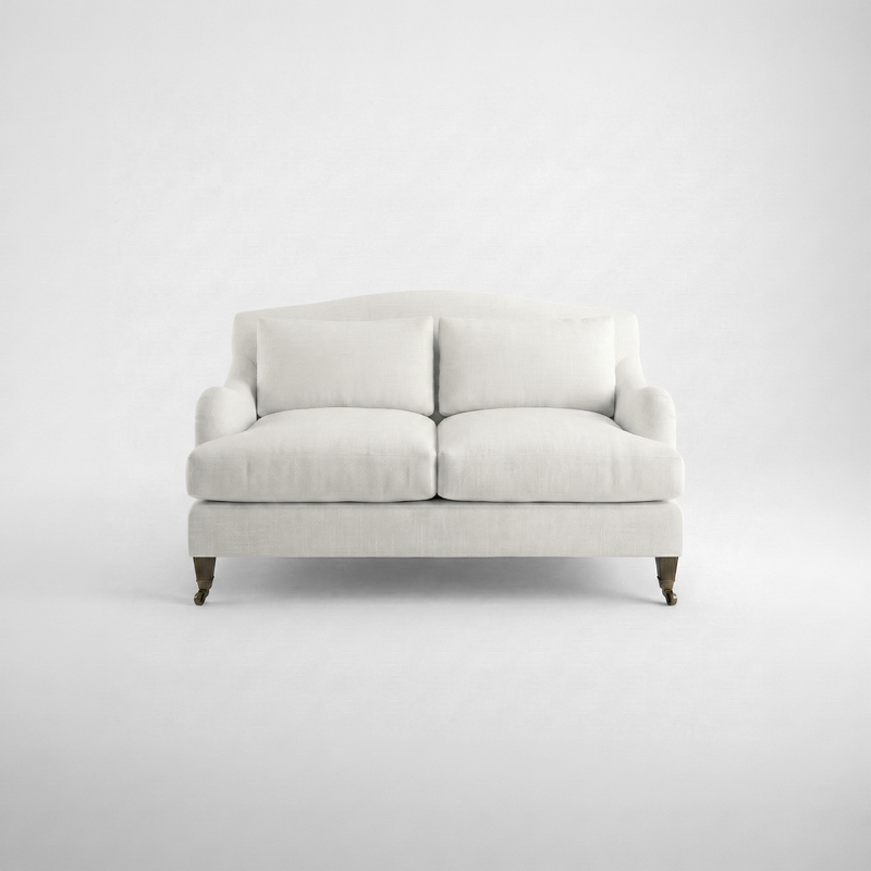 Felix 2 seater sofa in Cotton Linen Cool Coconut - Hand Made in USA