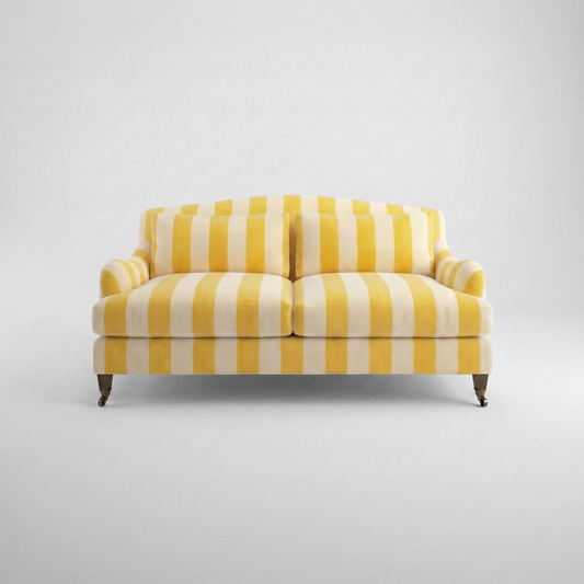 Felix 2.5 seater sofa in Dandelion Stripes - Hand Made in USA