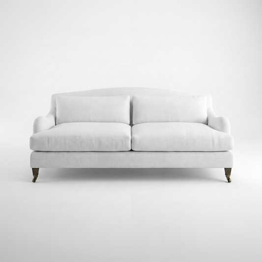 Felix Fixed Cover 3 seater sofa with Box Edge Cushion in Customer's Own Material - Handmade to Order in the USA