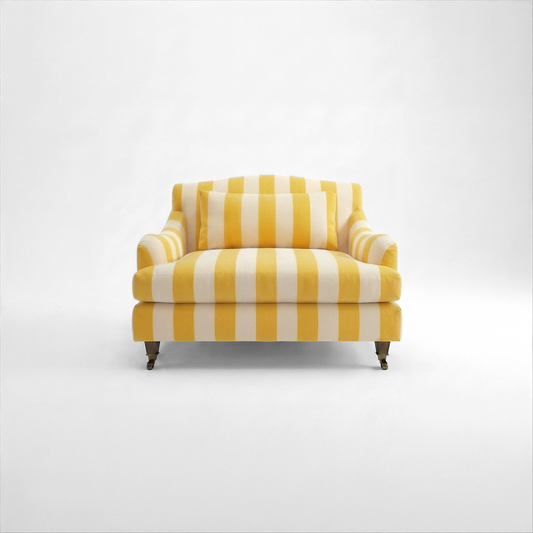 Felix Loveseat in Dandelion Stripes - Hand Made in USA