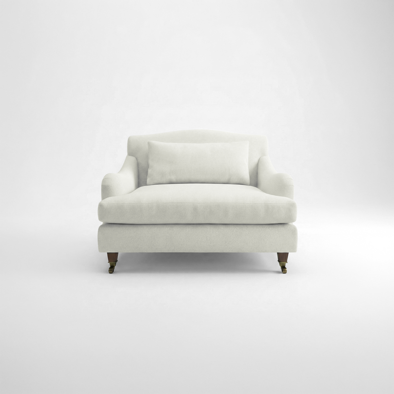 Felix Loveseat in Cotton Linen Cool Coconut - Hand Made in USA