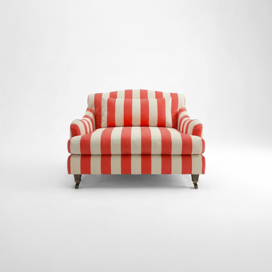 Felix Loveseat in Petunia Stripes - Hand Made in USA