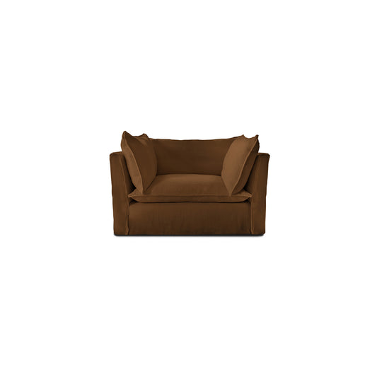 Cocobella Loveseat in Beatrice Nutmeg - Hand Made in USA