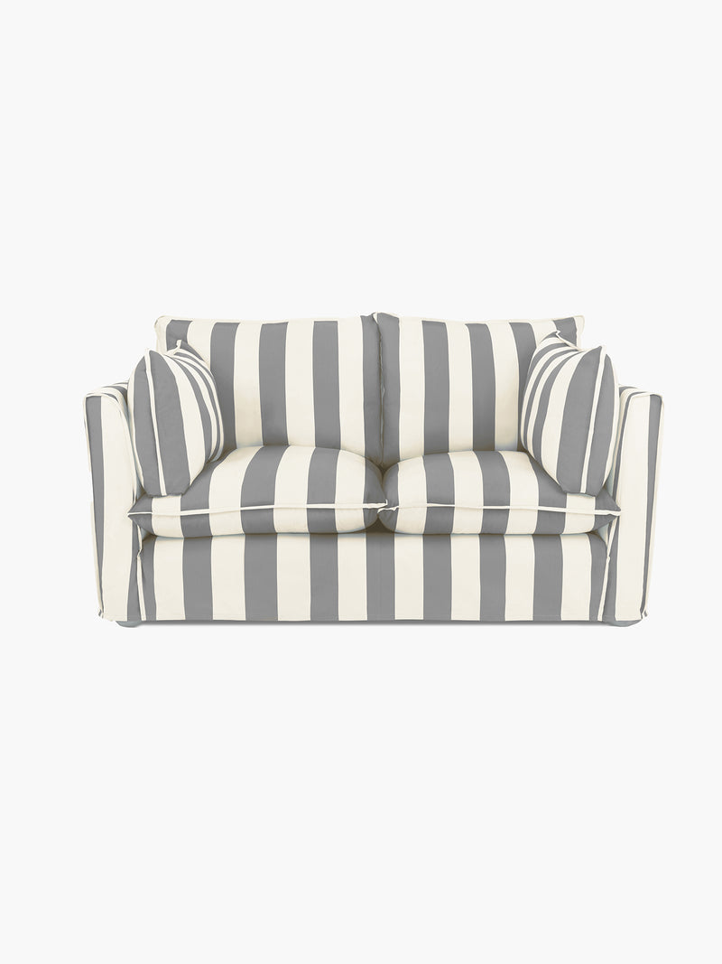 Cocobella 2 Seater Sofa in Garden Grey Stripe - Hand Made in USA