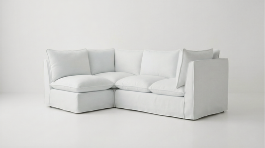 Coco L-Shaped Sofa in Customer's Own Material - Handmade to Order in the USA