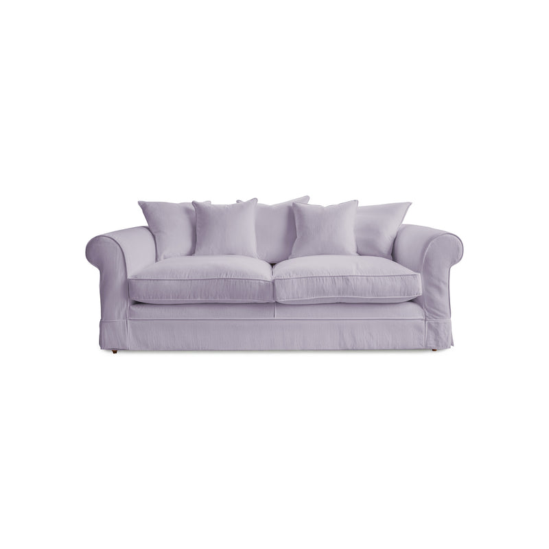 Barton Large Sofa with Scatter Cushions in Cotton Linen Sea Salt - Hand Made in USA