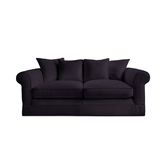Salthrop Medium Sofa with Scatter Cushion in Beatrice Midnight - Hand Made in USA