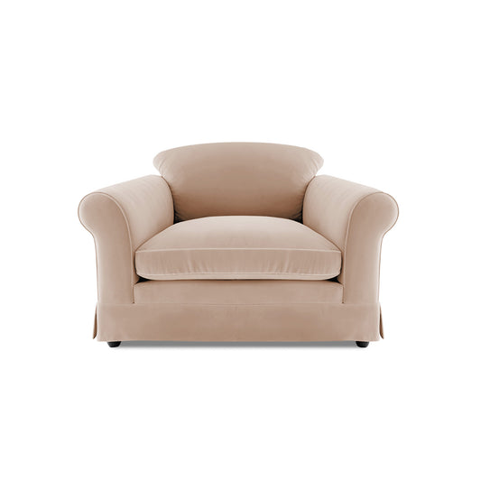 Barton Small Sofa with Big Back Cushions in Cotton Linen Rosedale - Hand Made in USA