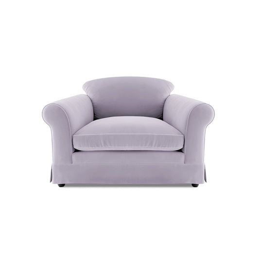 Barton Small Sofa with Big Back Cushions in Cotton Linen Sea Salt - Hand Made in USA