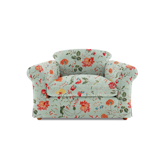 Barton Small Sofa with Big Back Cushions in Wildwood Duck Egg - Hand Made in USA