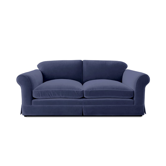 Barton Large Sofa with Big Back Cushions in Cotton Linen Inkspot - Hand Made in USA