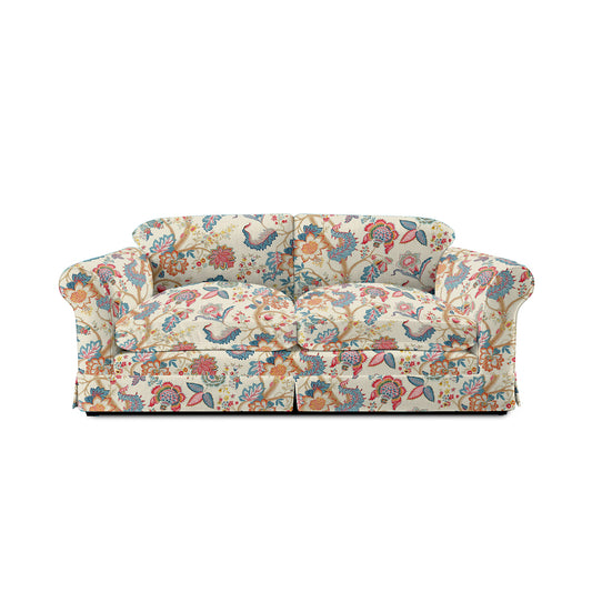 Barton Large Sofa with Big Back Cushions in Kitty Indian Summer - Hand Made in USA