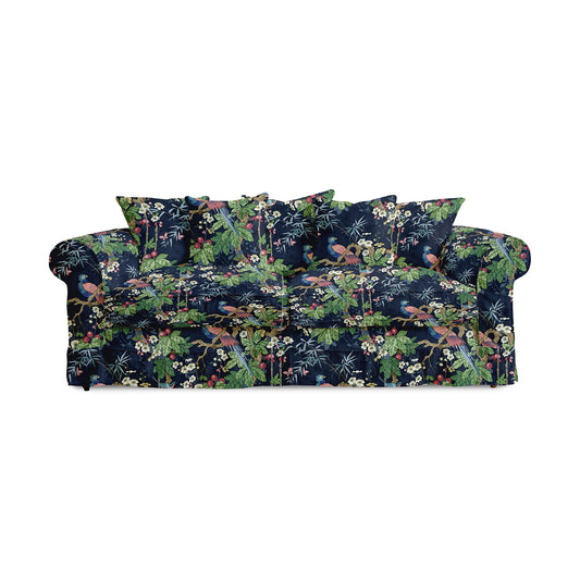 Barton Large Sofa with Scatter Cushions in Belleville Navy - Hand Made in USA