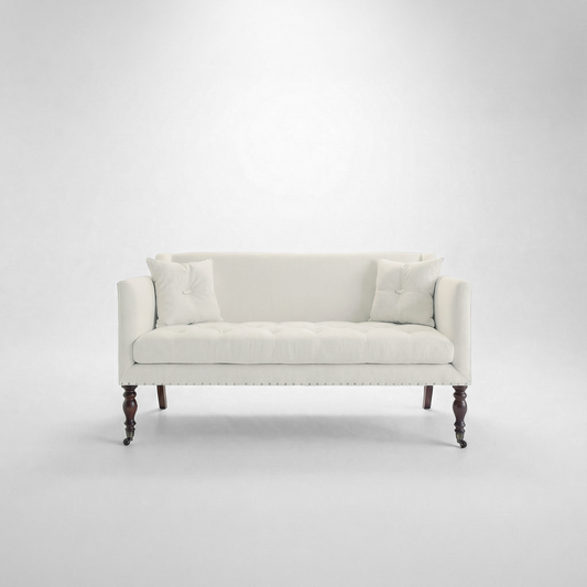 Sophia 2 seater sofa in Cotton Linen Cool Coconut - USA Edition