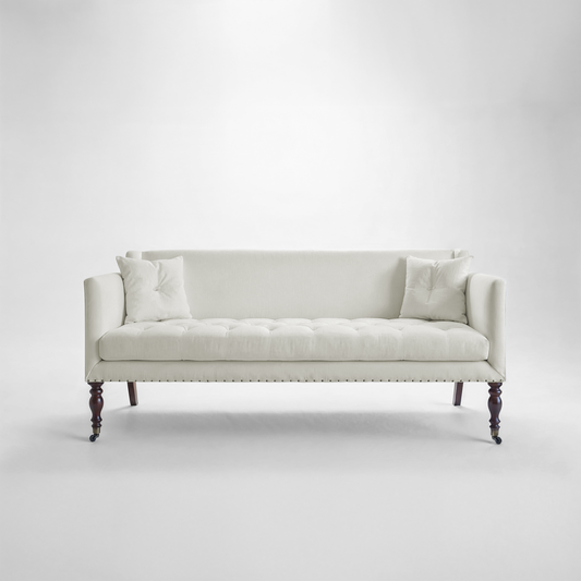 Sophia 3 seater sofa in Cotton Linen Cool Coconut - USA Edition