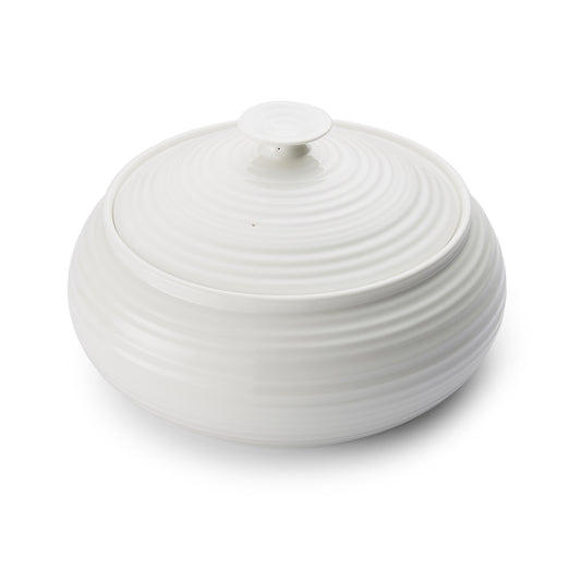White Porcelain Covered Low Casserole