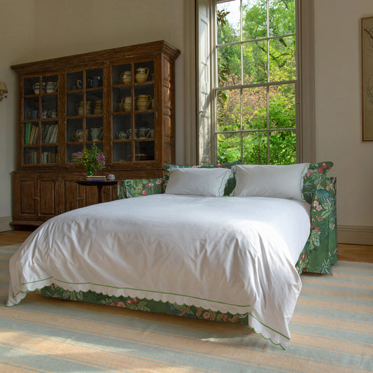 Coco 2.5 seater sleeper sofa with Knife Edge cushion in Belleville Juniper - Hand Made in USA