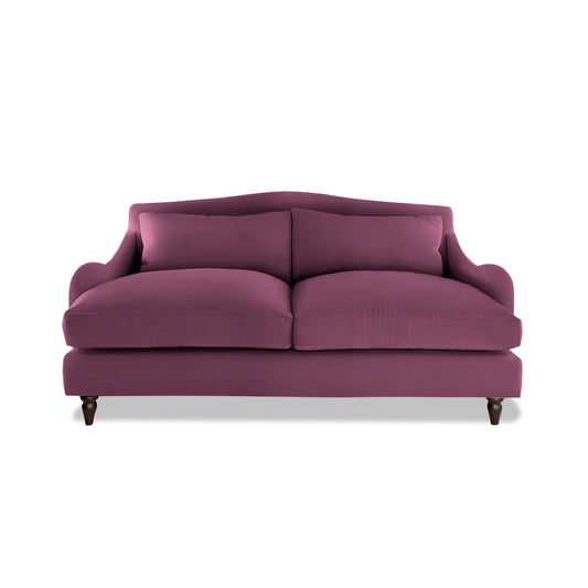 Isobel 2.5 Seater Sofa in Damson Linen - Hand Made in USA