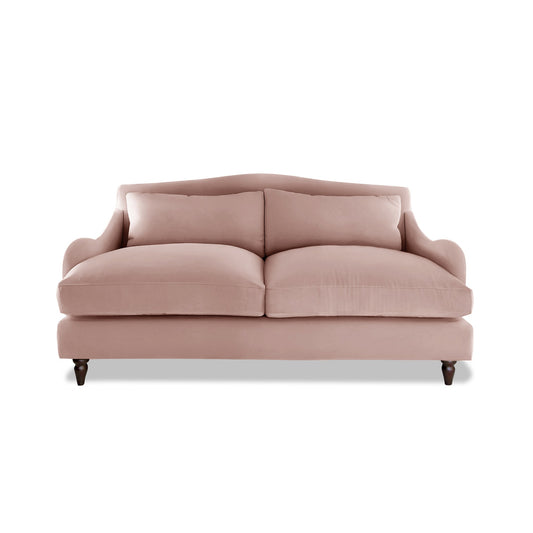 Isobel 2.5 Seater Sofa in Dusky Pink Linen - Hand Made in USA