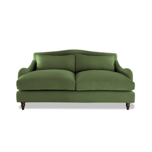 Isobel 2.5 seater sofa in Cotton Linen Evergreen - Hand Made in USA