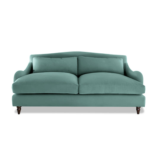 Isobel 3 Seater Sofa in Cerulean Linen - Hand Made in USA