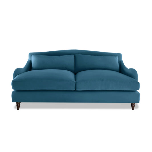 Isobel 3 Seater Sofa in Indigo Linen - Hand Made in USA