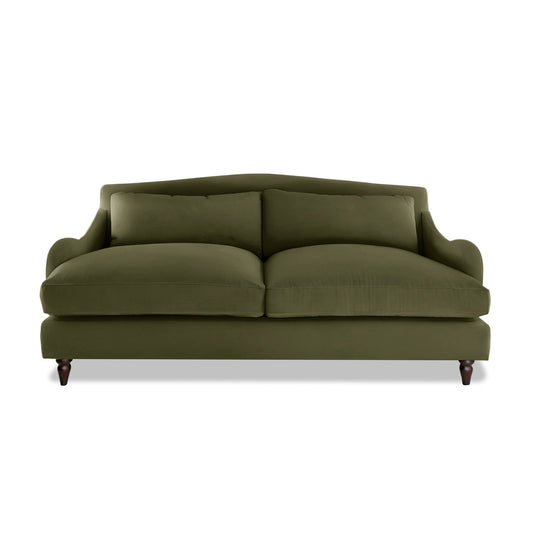 Isobel 3 Seater Sofa in Khaki Linen - Hand Made in USA