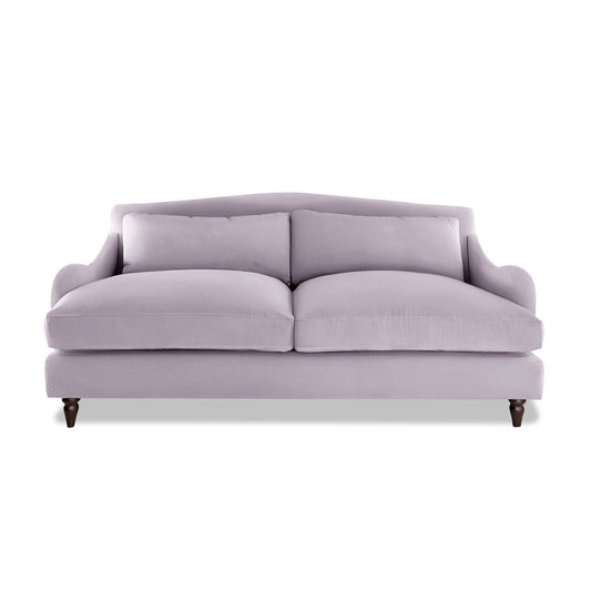 Isobel 3 Seater Sofa in Lilac Linen - Hand Made in USA