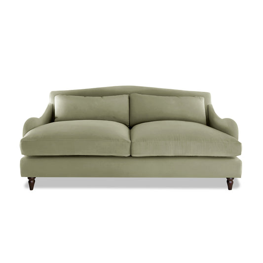 Isobel 3 Seater Sofa in Sage Linen - Hand Made in USA