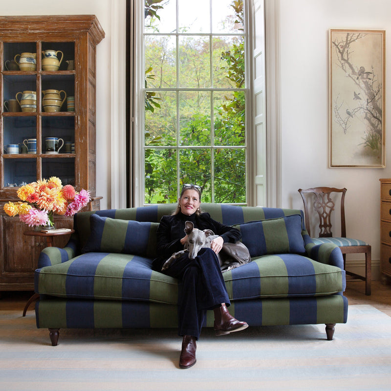 Felix 3 seater sofa in Woodland Stripe - Hand Made in USA