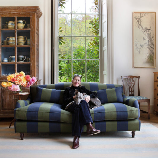 Isobel 3 seater sofa in Woodland Stripe - Hand Made in USA