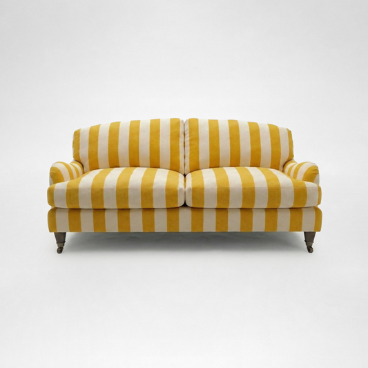 Isobel 2.5 seater sofa in Dandelion Stripes - Handmade in the USA