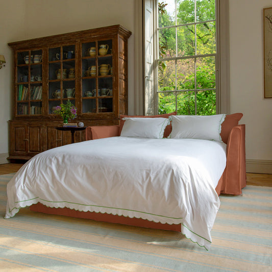 Coco 2.5 Seater sleeper sofa in Cayenne Linen - Hand Made in USA