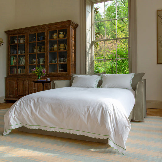 Coco 2.5 Seater sleeper sofa in Sisal Linen - Hand Made in USA