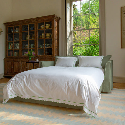 Coco 2.5 Seater sleeper sofa in Taupe Linen - Hand Made in USA