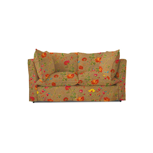 Coco 2 seater sofa with Self Piped Knife Edge cushion in Andrew Martin Wildwood Twig - Hand Made in USA