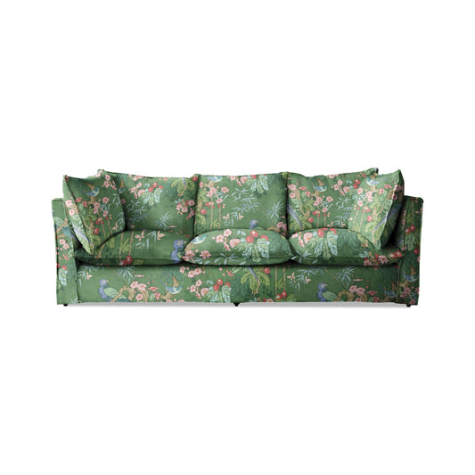 Coco 3.5 seater sofa with Knife Edge cushion in Belleville Juniper - Hand Made in USA