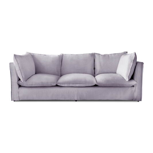 Coco 3.5 seater sofa with Self Piped Knife Edge cushion in Cotton Linen Sea Salt - Hand Made in USA