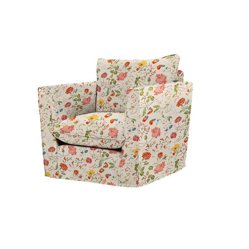 Coco Armchair with Self Piped Knife Edge cushion in Andrew Martin Wildwood Ivory - Hand Made in USA