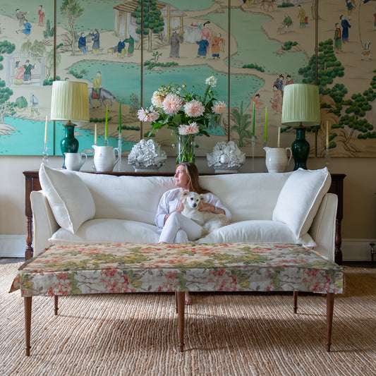 Coco Large Coffee Table in Andrew Martin Midsummer Stone - Hand Made in USA