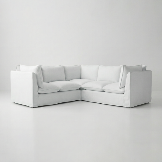 Coco 3x3 Sectional Sofa in Customer's Own Material - Hand Made in USA - Available for quick ship