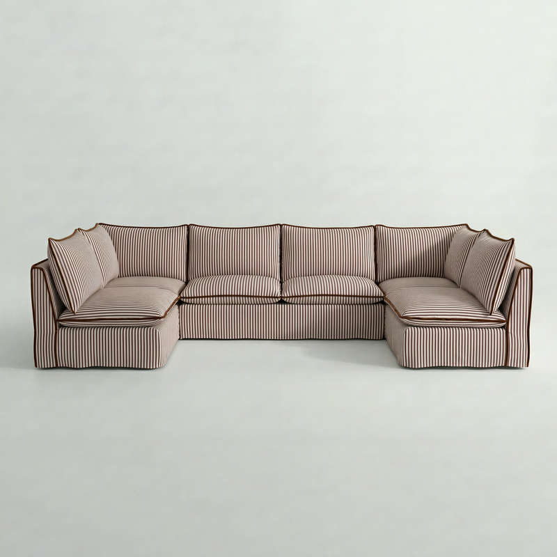 Coco U-Shape Modular Sofa in Customer's Own Material - Handmade to Order in the USA