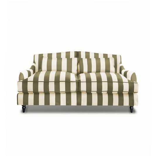 Isobel 2.5 seater sofa in Spring Green Stripes - Hand Made in USA