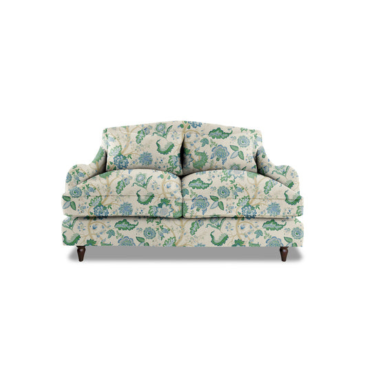 Isobel 2 seater sofa in Kitty Blue Green - Hand Made in USA